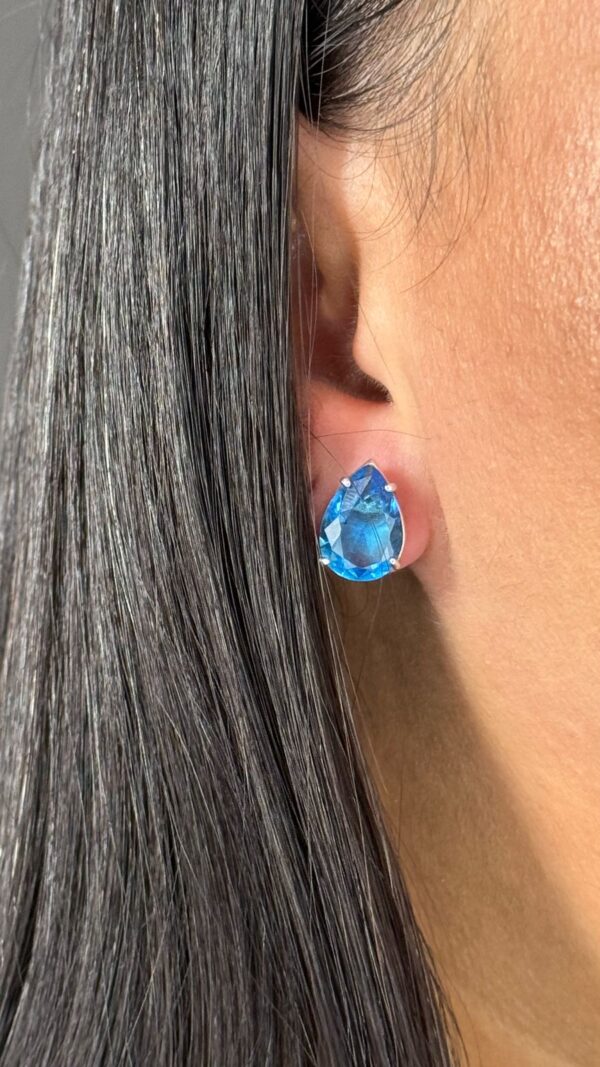 Brinco de Prata Gota Azul - Image 2