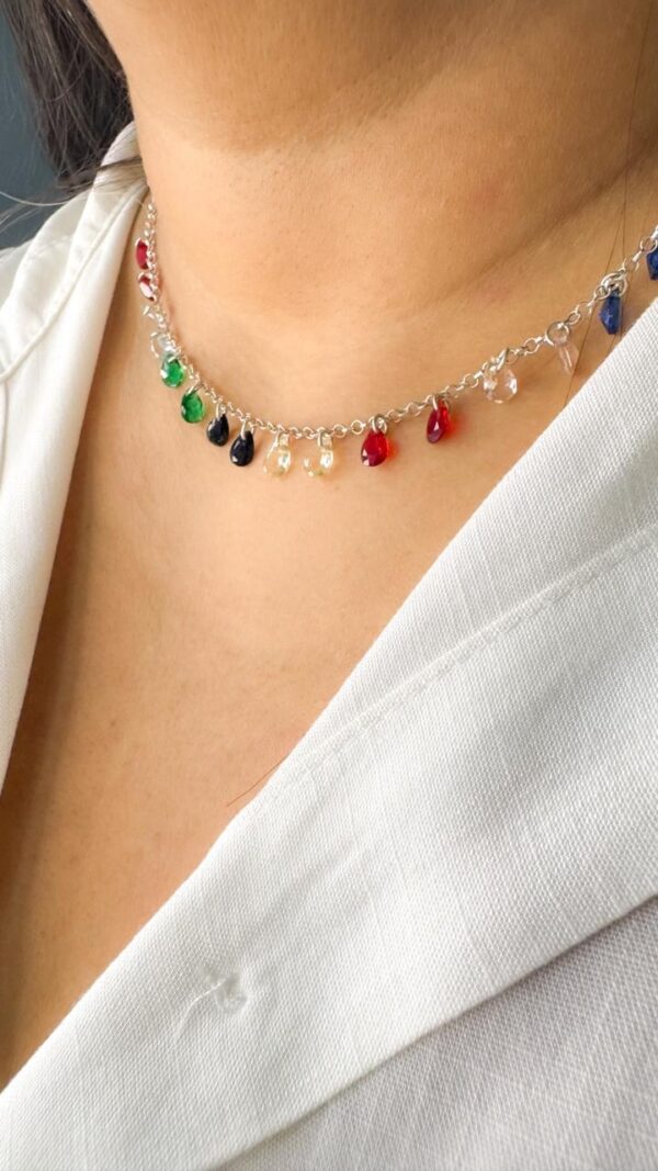 Choker de Prata com Pedras Coloridas de Zircônia - Image 2