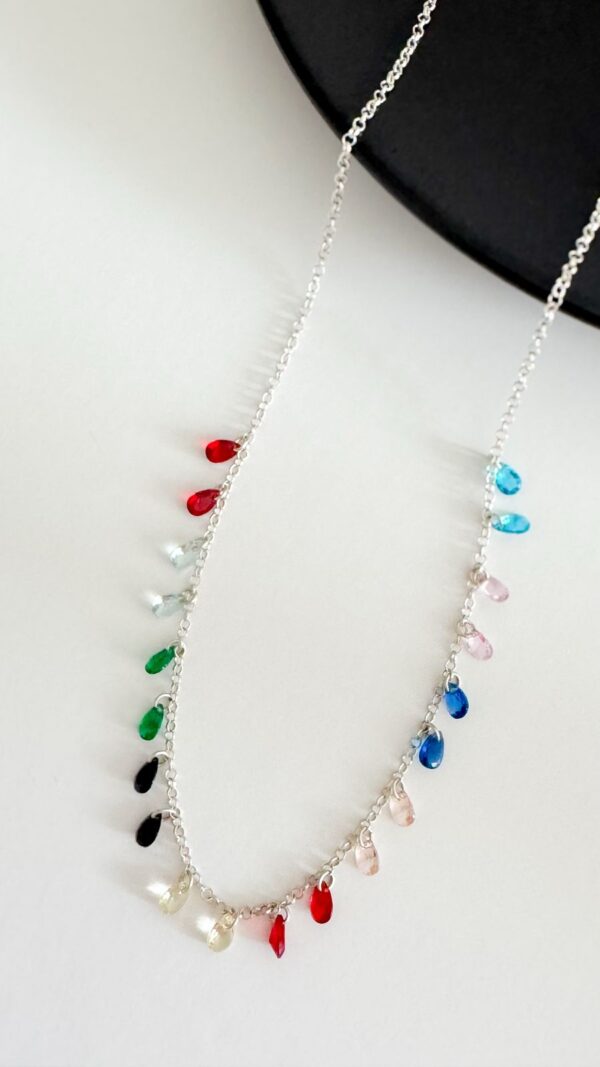 Choker de Prata com Pedras Coloridas de Zircônia